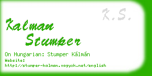 kalman stumper business card